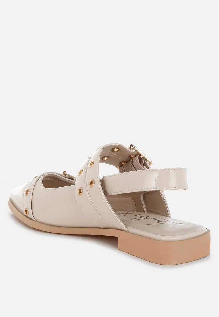 Betula Eyelets & Buckle Detail Flats