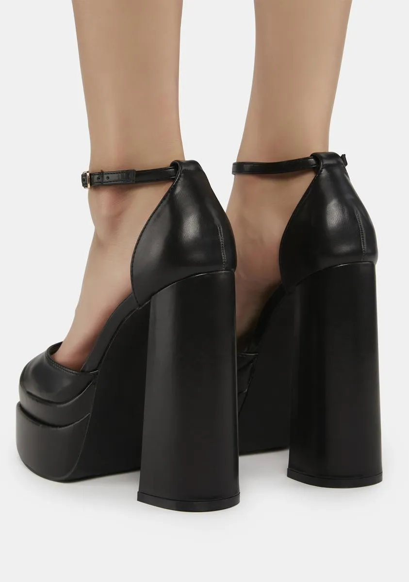 Black Robin Platform Heels