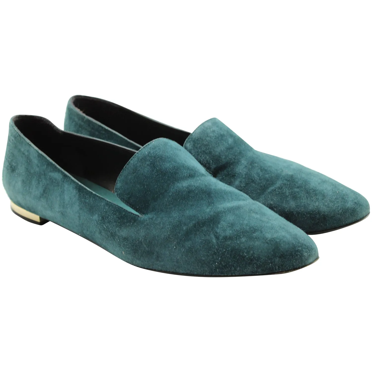 Burberry Loafers in Teal Suede