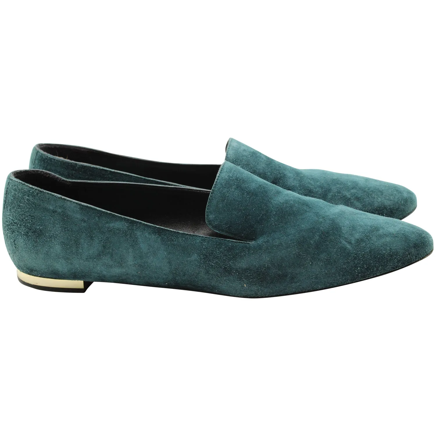 Burberry Loafers in Teal Suede