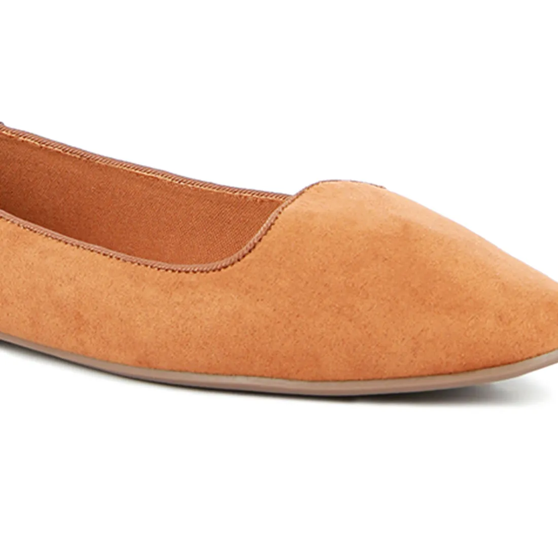 Camel Microfiber Casual Ballerinas