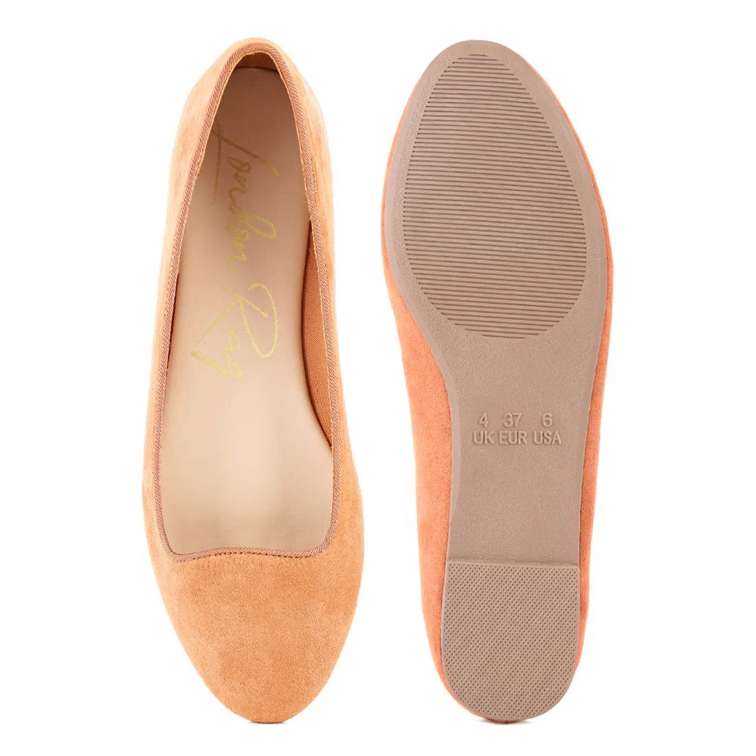 Camel Microfiber Casual Ballerinas