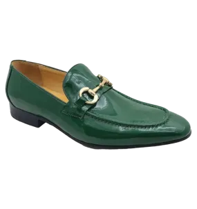 carrucci Green patent leather mens shoes slip-on dress Shoes Gold Buckle