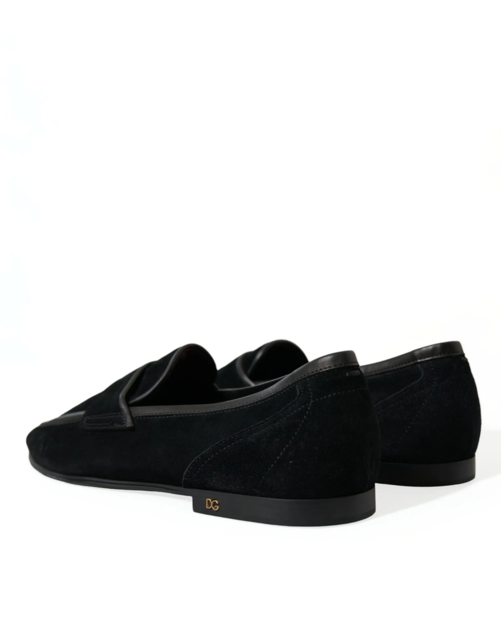 Dolce & Gabbana Black Velvet Slip On Loafers Dress Shoes