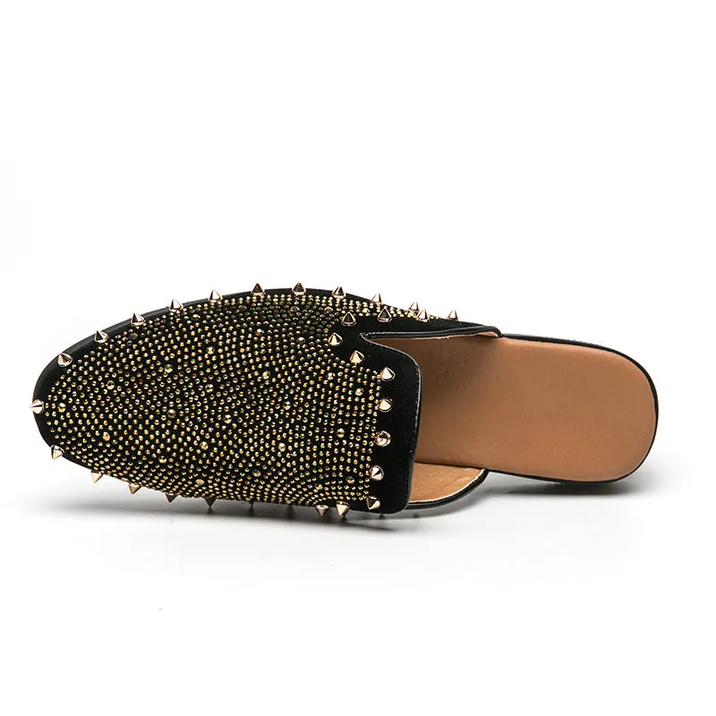 Gold Member Designer Gold Rivet Luxury Loafers