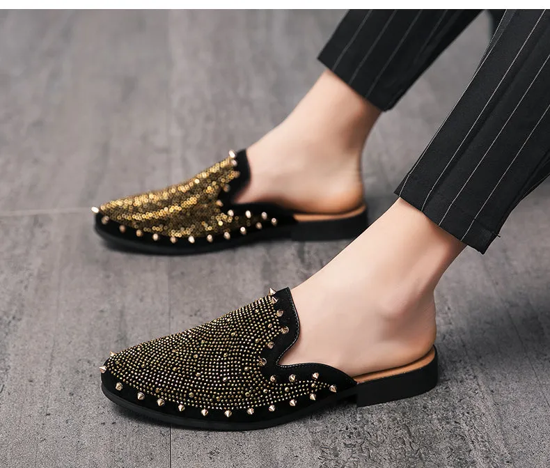 Gold Member Designer Gold Rivet Luxury Loafers