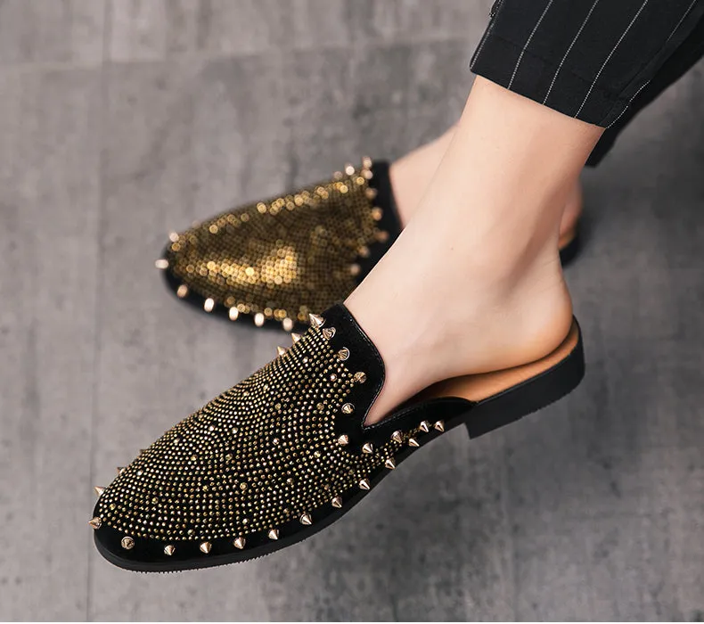 Gold Member Designer Gold Rivet Luxury Loafers