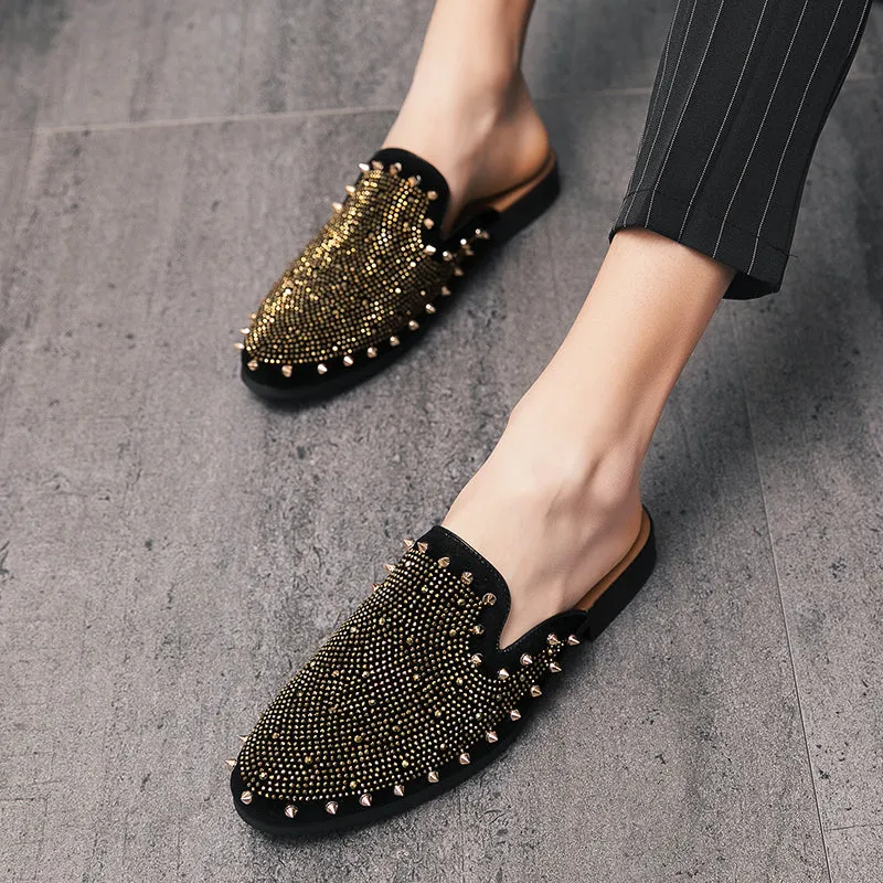 Gold Member Designer Gold Rivet Luxury Loafers