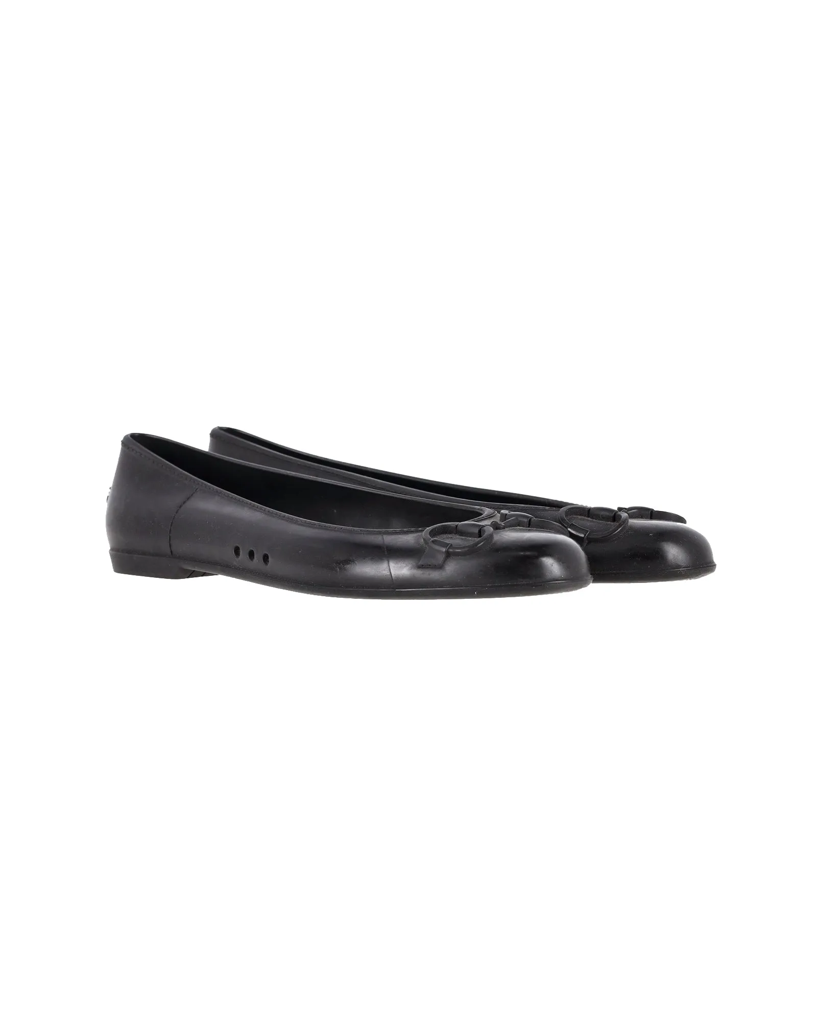 Gucci Ballerina Flats in Black Rubber