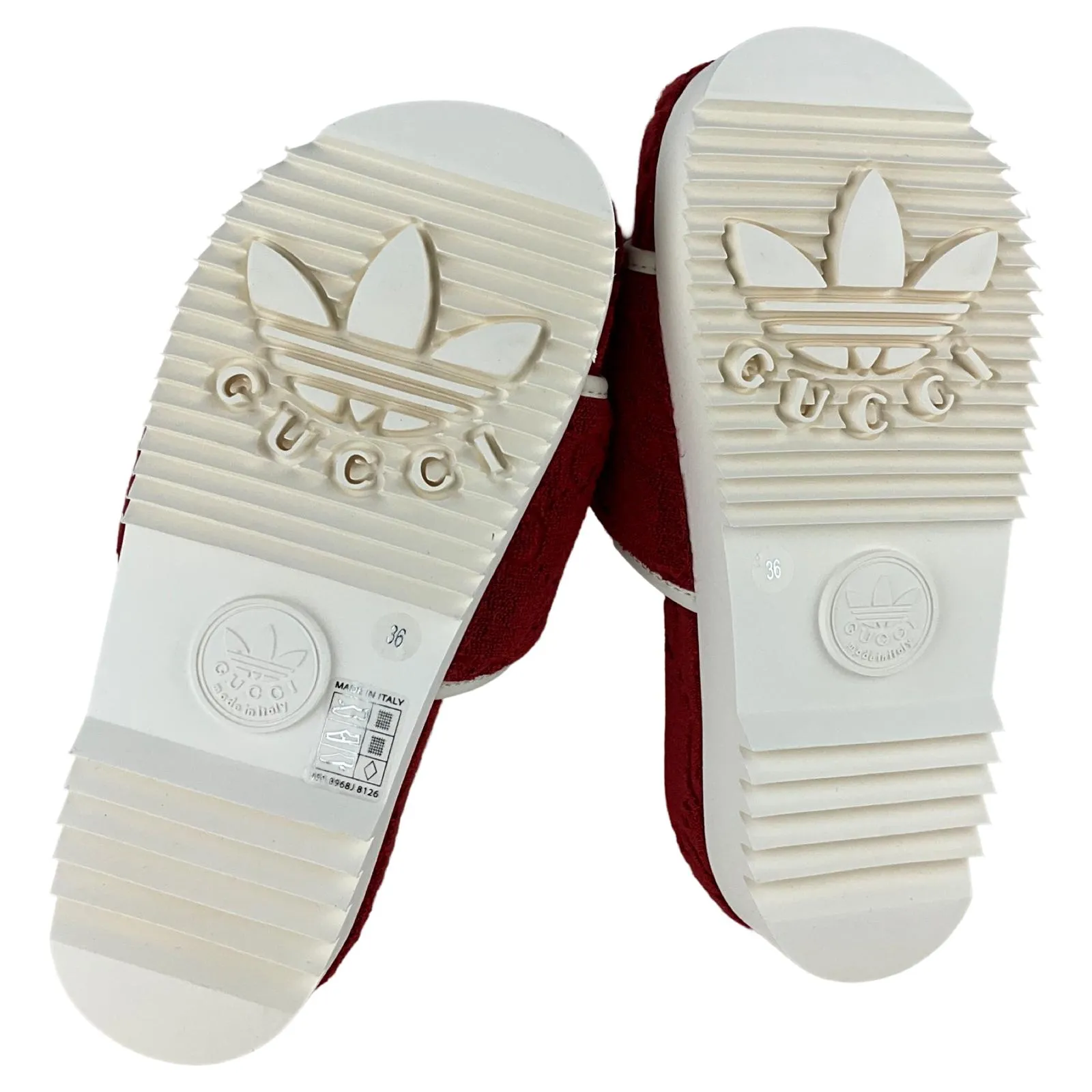 Gucci x Adidas Women's GG Platform Sandal Red Cotton Sponge Sz 36