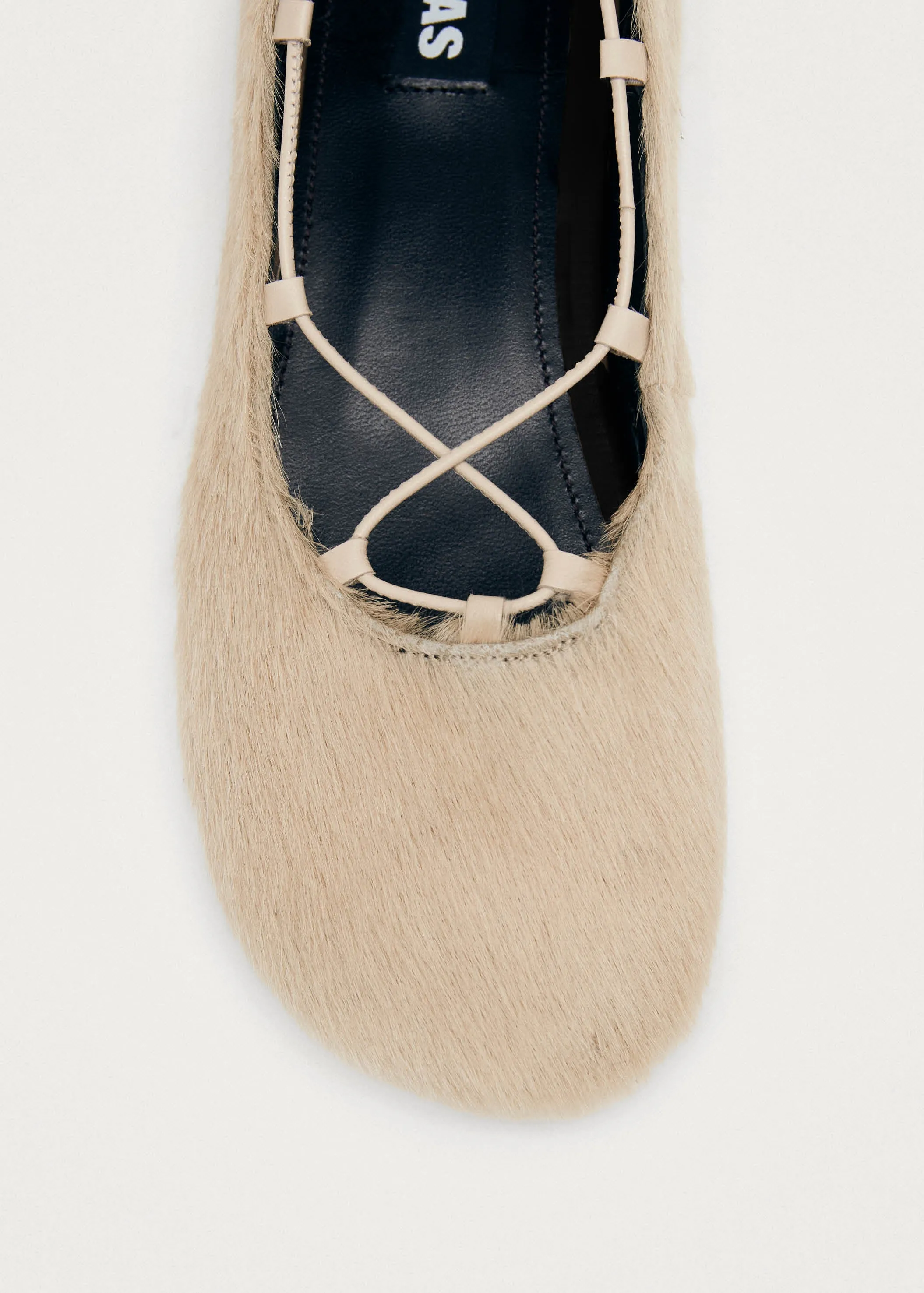 Hollis Soft Cream Leather Ballet Flats