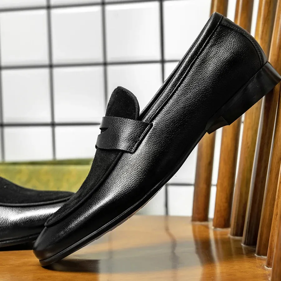 Luxury Black Suede Men Loafers