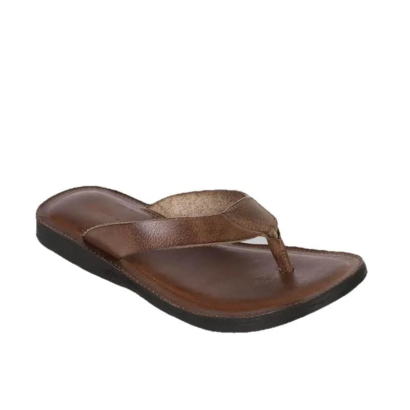 Manila Mens Leather Flip Flop Slippers