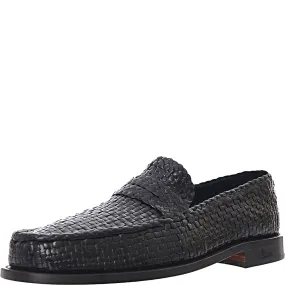 Marni Mens Loom Leather Moccassin in Black