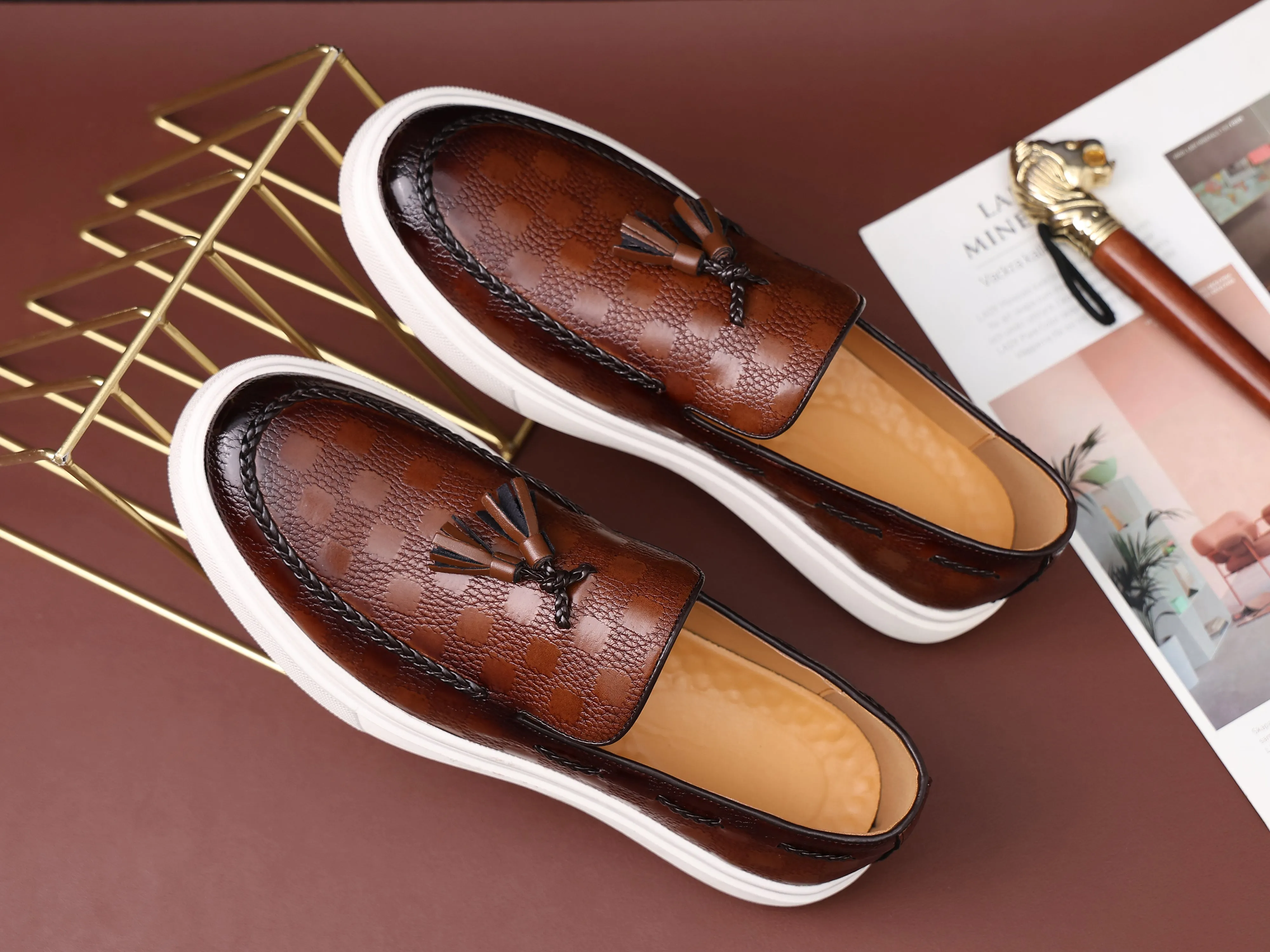 Men's Tassel Braided Loafers