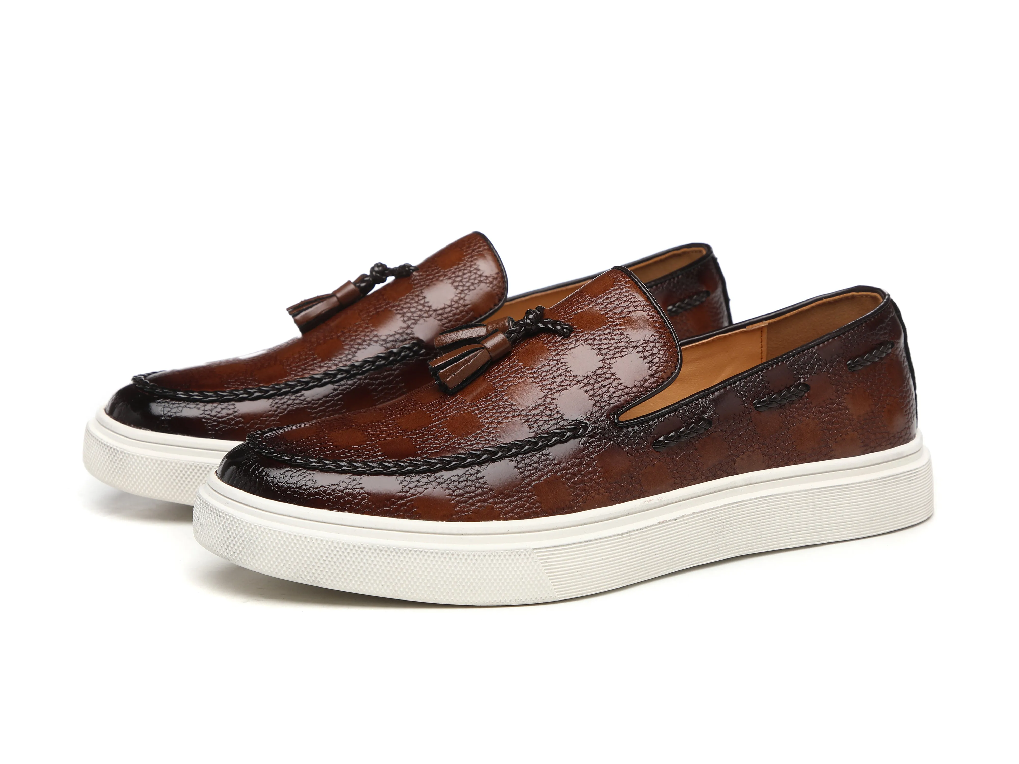 Men's Tassel Braided Loafers