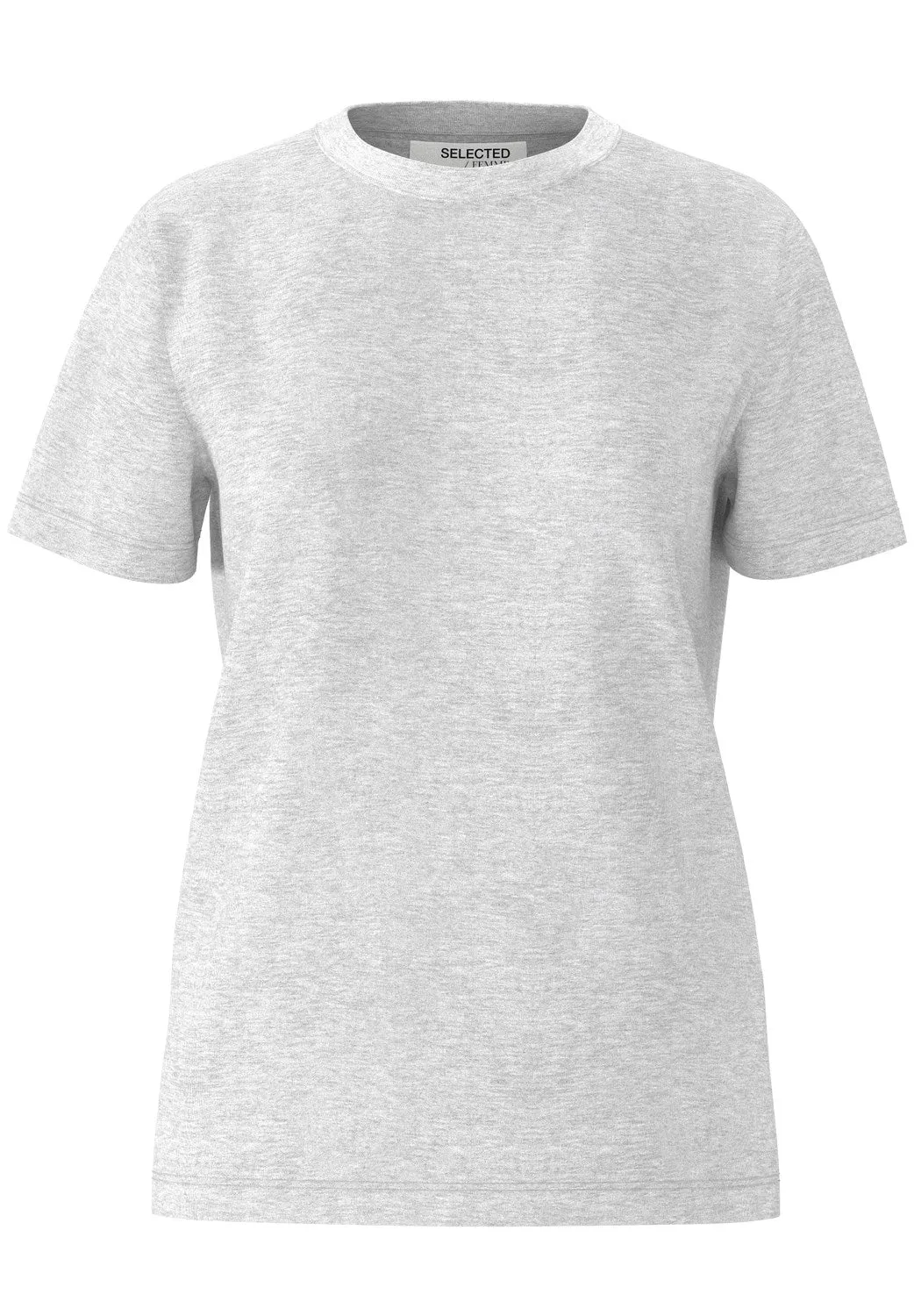 Myessential Ss O-Neck Tee - Light Grey Melange