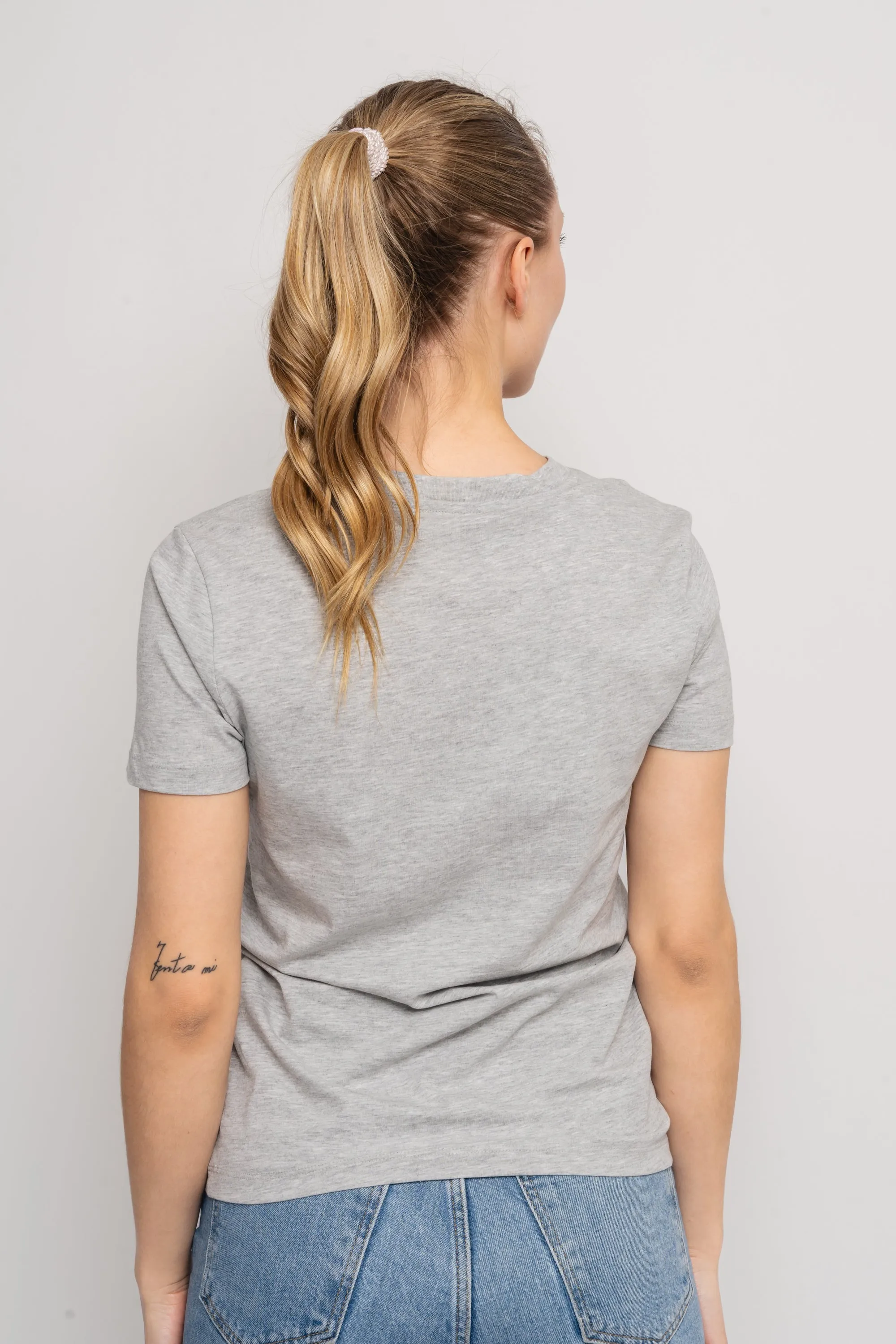 Myessential Ss O-Neck Tee - Light Grey Melange