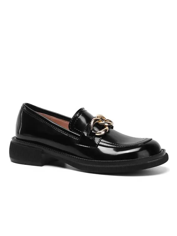 Patent Leather Metal Buckle&Loafers