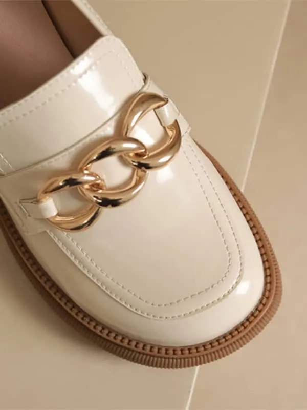 Patent Leather Metal Buckle&Loafers