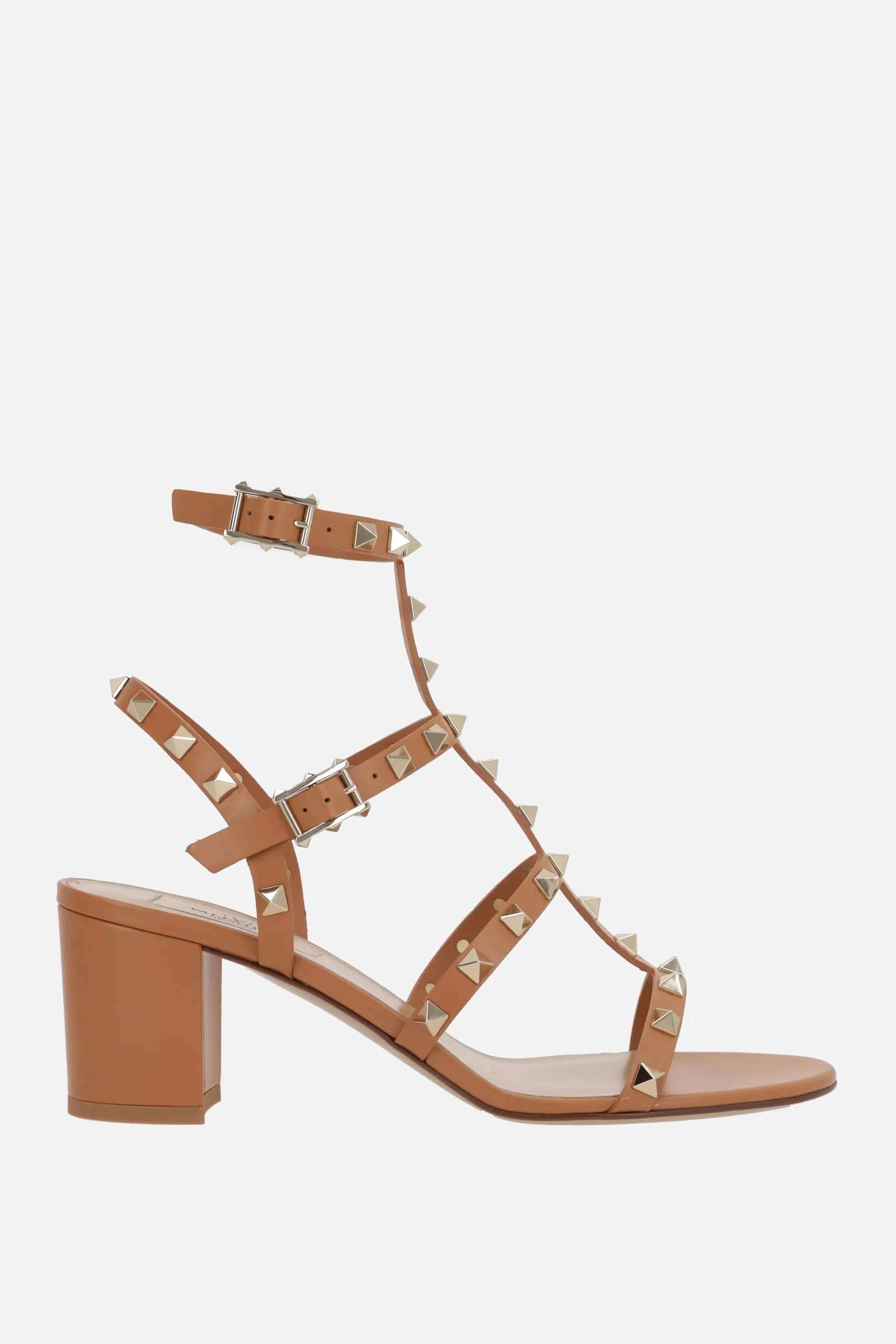 Rockstud-Smooth Leather Sandals