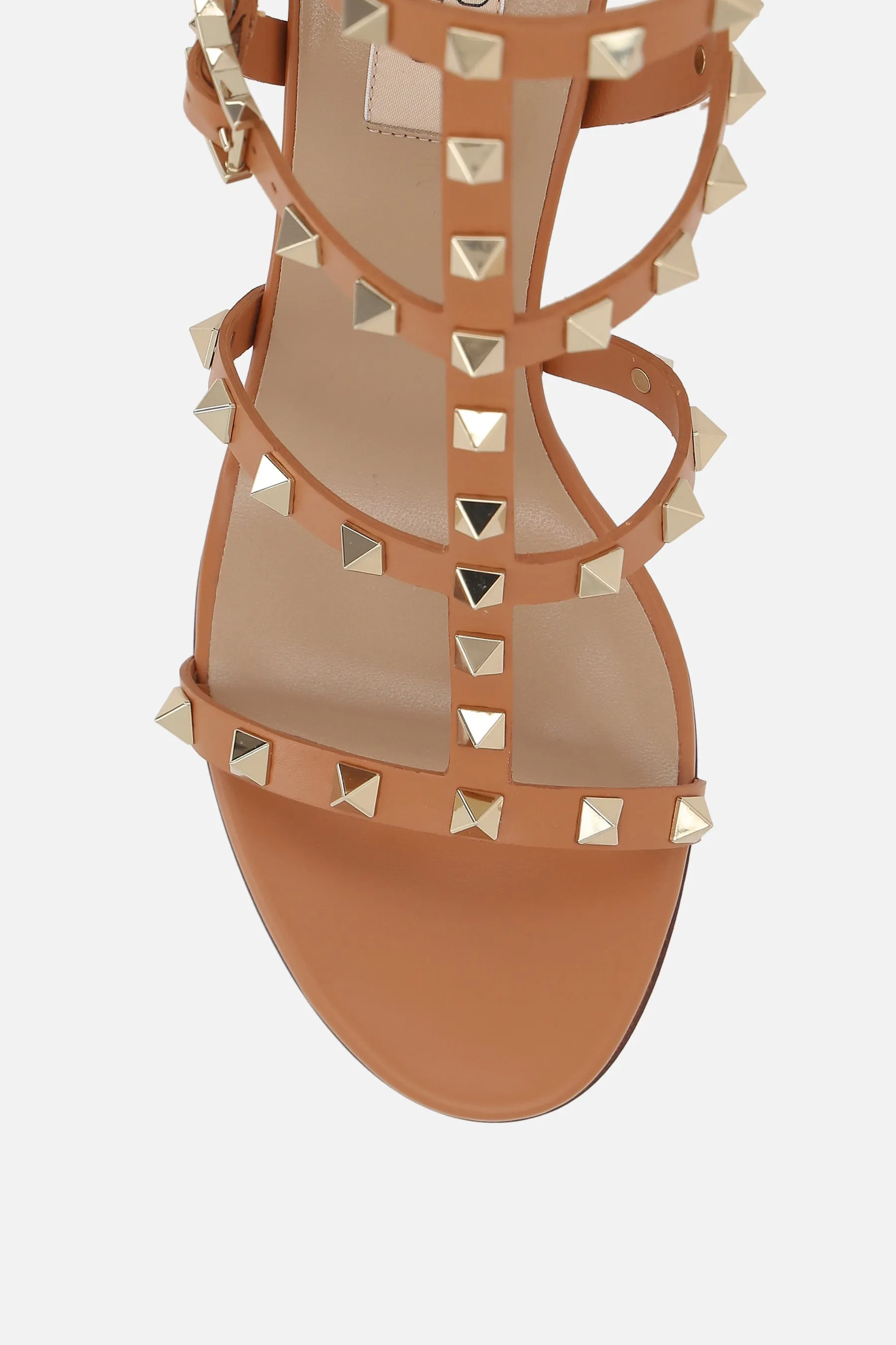 Rockstud-Smooth Leather Sandals