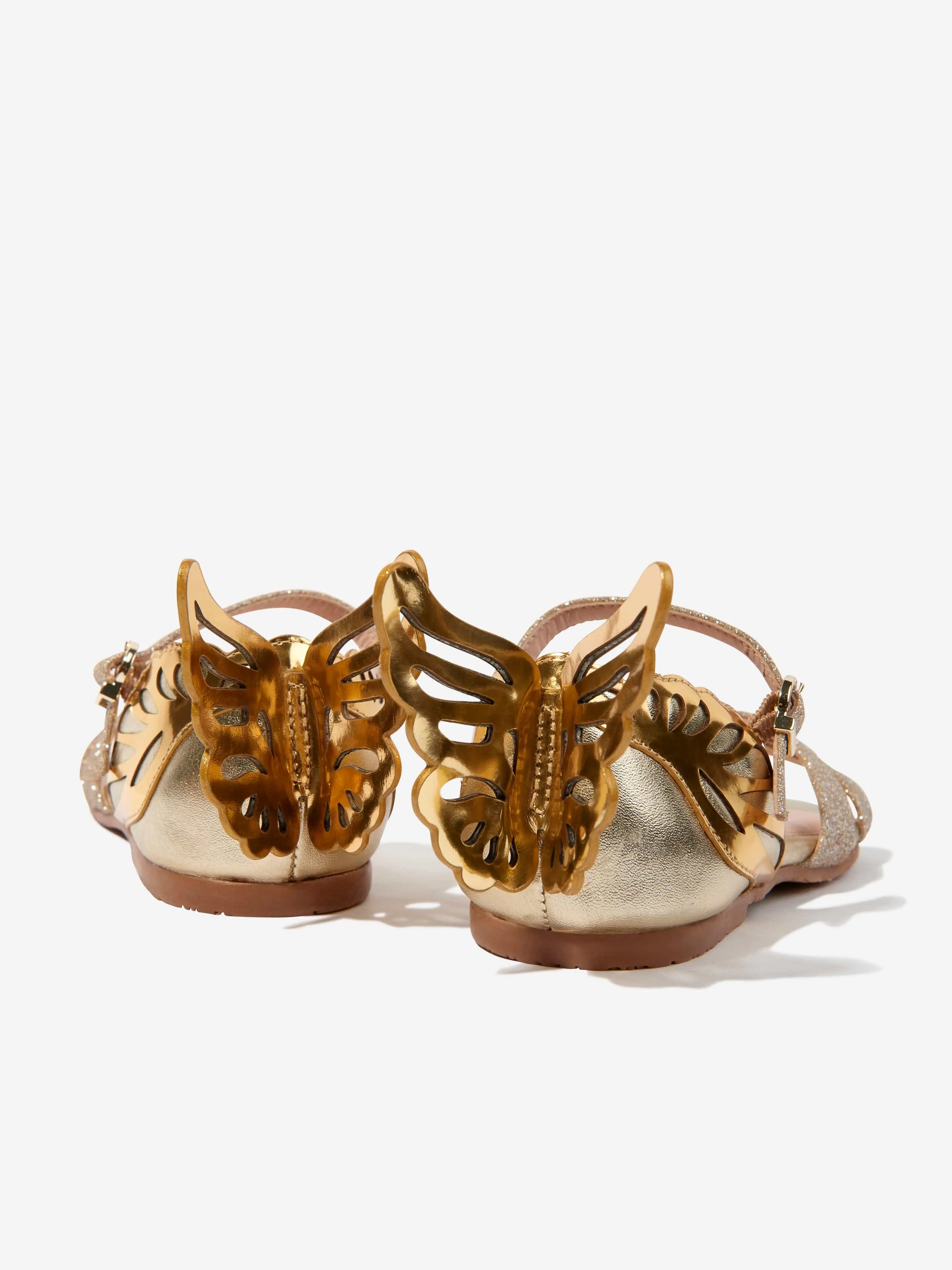 Sophia Webster Girls Leather Heavenly Sandals in Gold